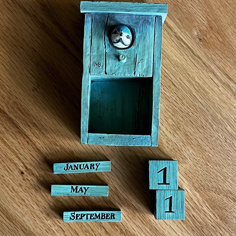 Hallmark Blue Office Calendar with Perpetual Date Display